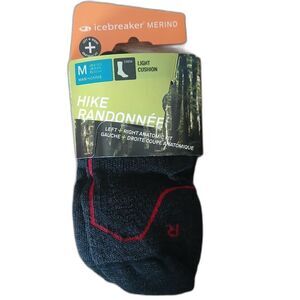 Icebreaker Men's Merino Crew Hike Randonnee Socks Left + Right Anatomic Fit Med